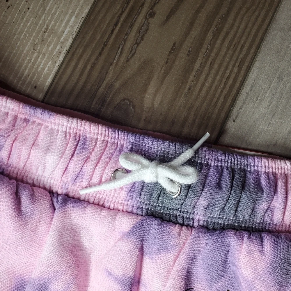NWT Justice Girls Pink Purple Tie-Dye Snoopy Fleece Skirt Skort Size Large 12/14